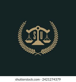 SU initials for law firm logo icon design vector image