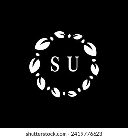 SU Initials Letter Nature Logo Vector Art Icons and Graphics