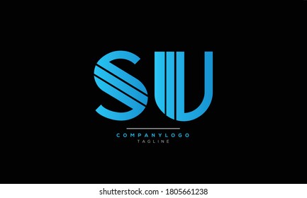 SU initials monogram letter text alphabet logo design