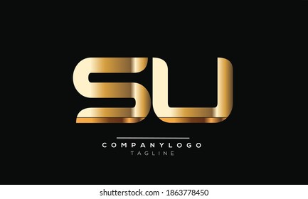 SU initials monogram letter text alphabet logo design