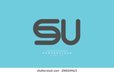 SU initials monogram letter text alphabet logo design