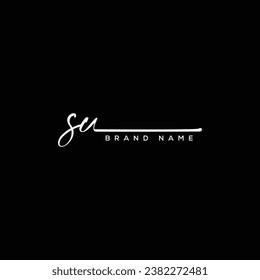 SU letter beauty handwriting vector logo. 