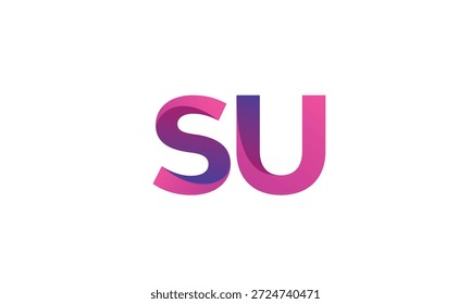 Letra SU Gradient Monogram Logotipo para marca comercial moderna