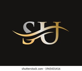 SU Letter Linked Logo for business and company identity. Initial Letter SU Logo Vector Template