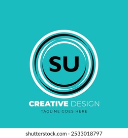 SU letra logotipo criativo design. SU design exclusivo. Ilustração vetorial