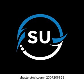 SU letter logo design with a circle shape. SU circle and cube shape logo design. SU monogram, business, real estate logo. SU Logo design with unique and simple design.