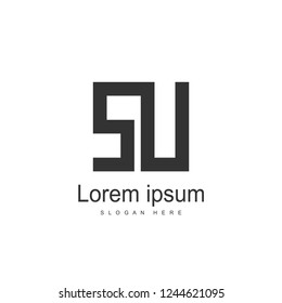 SU Letter logo design. Initial letter logo template