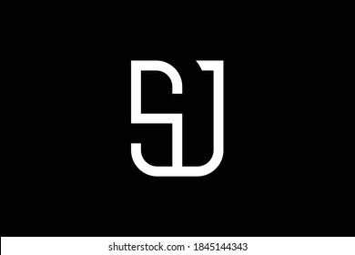 SU letter logo design on luxury background. US monogram initials letter logo concept. SJ icon design. JS elegant and Professional letter icon design on black background. SJ JS US SU