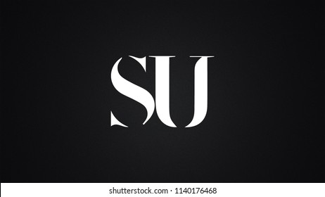 SU Letter Logo Design Template Vector