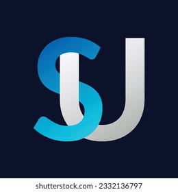 SU Letter logo design vector template.