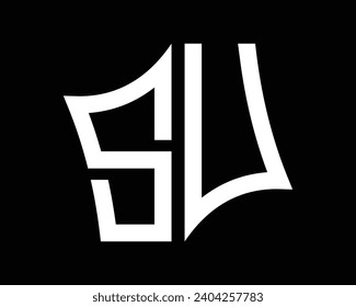 SU letter logo design vector art