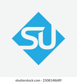 SU letra logotipo Gradiente colorido símbolo formas 