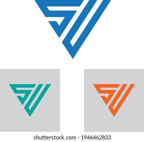 SU letter logo and monogram design