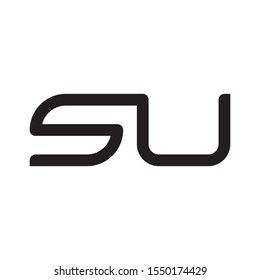 SU letter logo template vector icon design