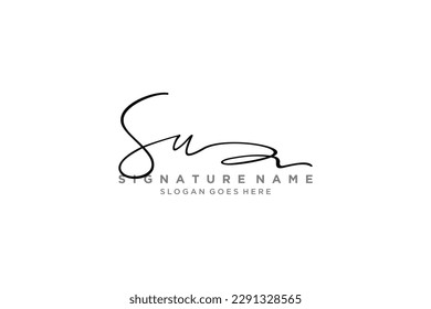 SU Letter Signature Logo Template elegant design logo Sign Symbol template vector icon