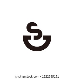 su letter vector logo. bowl with initial. cup vector logo