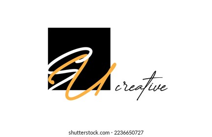 SU letters creative modern font logo design