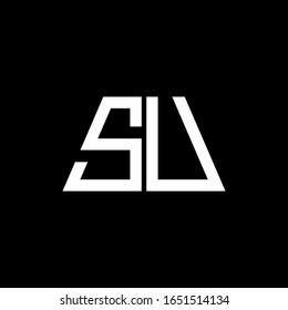 SU logo abstract monogram isolated on black background