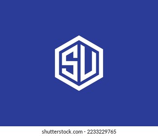 SU logo design vector template