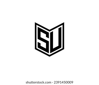 SU logo design vector template