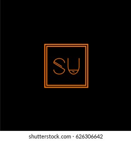 su logo letter initial, Abstract Polygonal Background Logo, design for Corporate Business Identity,flat icon, Alphabet letter