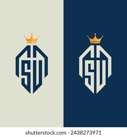 SU Logo Letter Monogram Slash with Modern logo designs template.