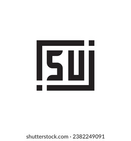 SU minimalist geometric symbol logo in high quality professional design that will print well across any print media