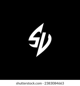 SU monogram esport logo design with cool shape concept in vector