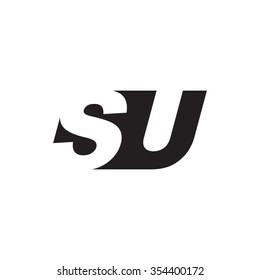 Su Negative Space Letter Logo Black Stock Vector (Royalty Free ...