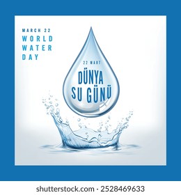 Dünya su günü. su günü yaratıcı reklam tasarımı 22 Mart. sosyal medya posteri, vektör
Traduzir: Dia Mundial da Água. dia da água anúncios criativos design 22 de março.