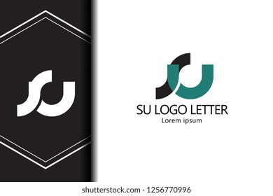 Su u circulo diseño en minúsculas de letra alfabética combinada con infinito adecuado como logotipo para una empresa o negocio - Vector