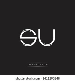 su s u logo Initial Letter Split Lowercase Modern Isolated on Black White