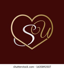 SU OR SW logo design vector luxury icon