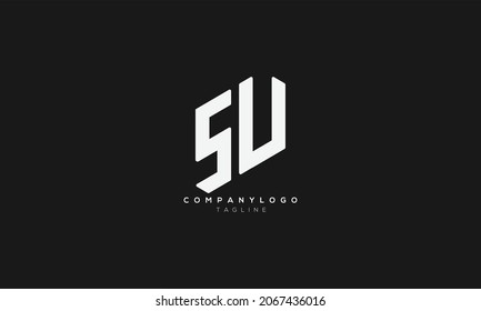 SU, US, Abstract initial monogram letter alphabet logo design