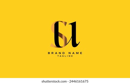 SU, US, Abstract initial monogram letter alphabet logo design