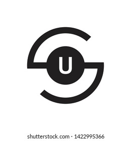 SU US Letter Initial Logo Design Template - Vector - Vector 