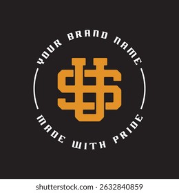 SU ou US monogram logotipo design, logotipo inicial para roupas, vestuário, marca e corporativo