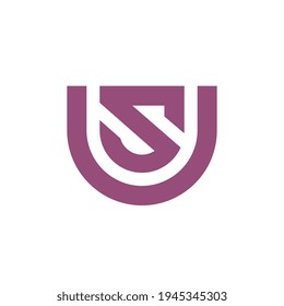 SU US S letter logo design, abstract monogram logo vector