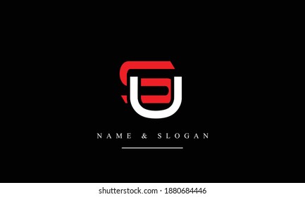  SU, US, S, U abstract vector logo monogram template