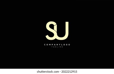 SU US S AND U Abstract initial monogram letter alphabet logo design