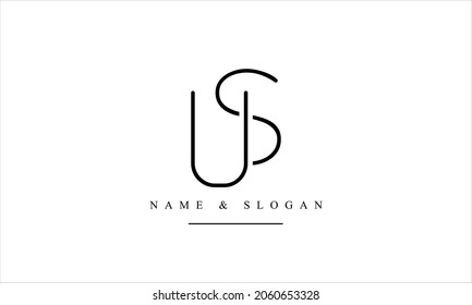 SU, US, S, U abstract letters logo monogram