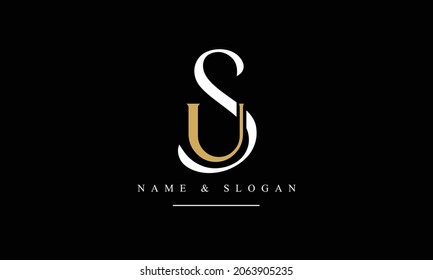 SU, US, S, U abstract letters logo monogram