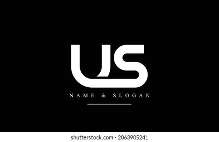 SU, US, S, U abstract letters logo monogram