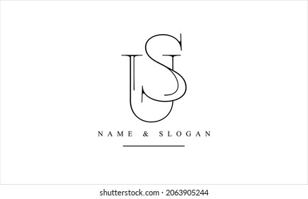 SU, US, S, U abstract letters logo monogram