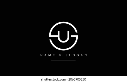 SU, US, S, U abstract letters logo monogram