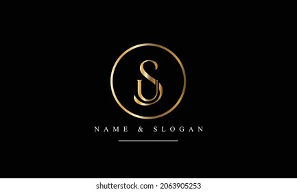 SU, US, S, U abstract letters logo monogram