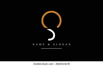 SU, US, S, U abstract letters logo monogram