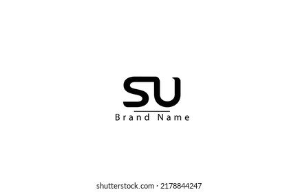 SU US S U abstract vector logo monogram template