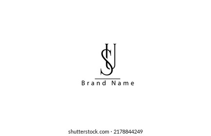 SU US S U abstract vector logo monogram template