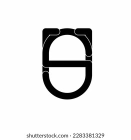 su us s u initial letter logo isolated on white background